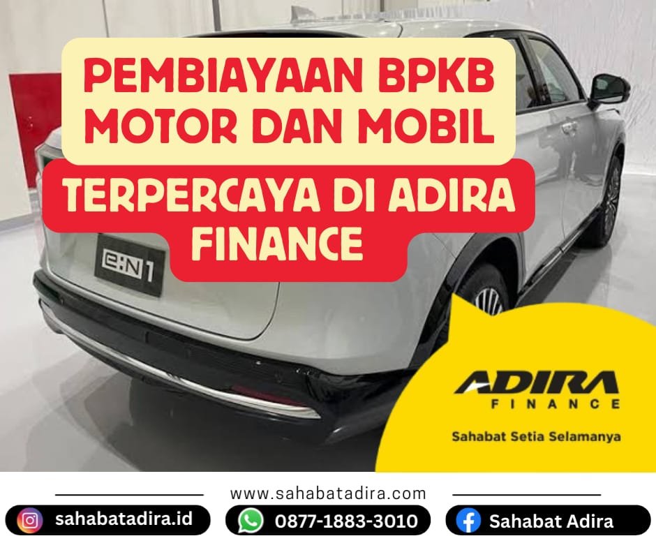 Pembiayaan BPKB Motor Mobil Terpercaya di Adira Finance